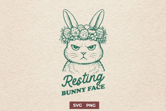 Resting Bunny Face SVG for Graphics and Crafts